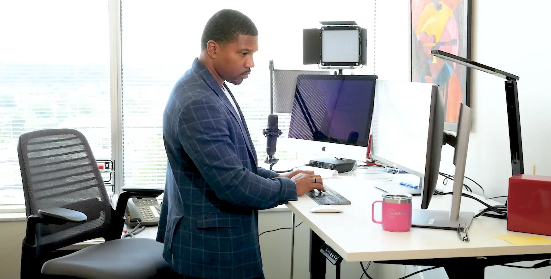 a research scientist using the ENACT Network from his office computer